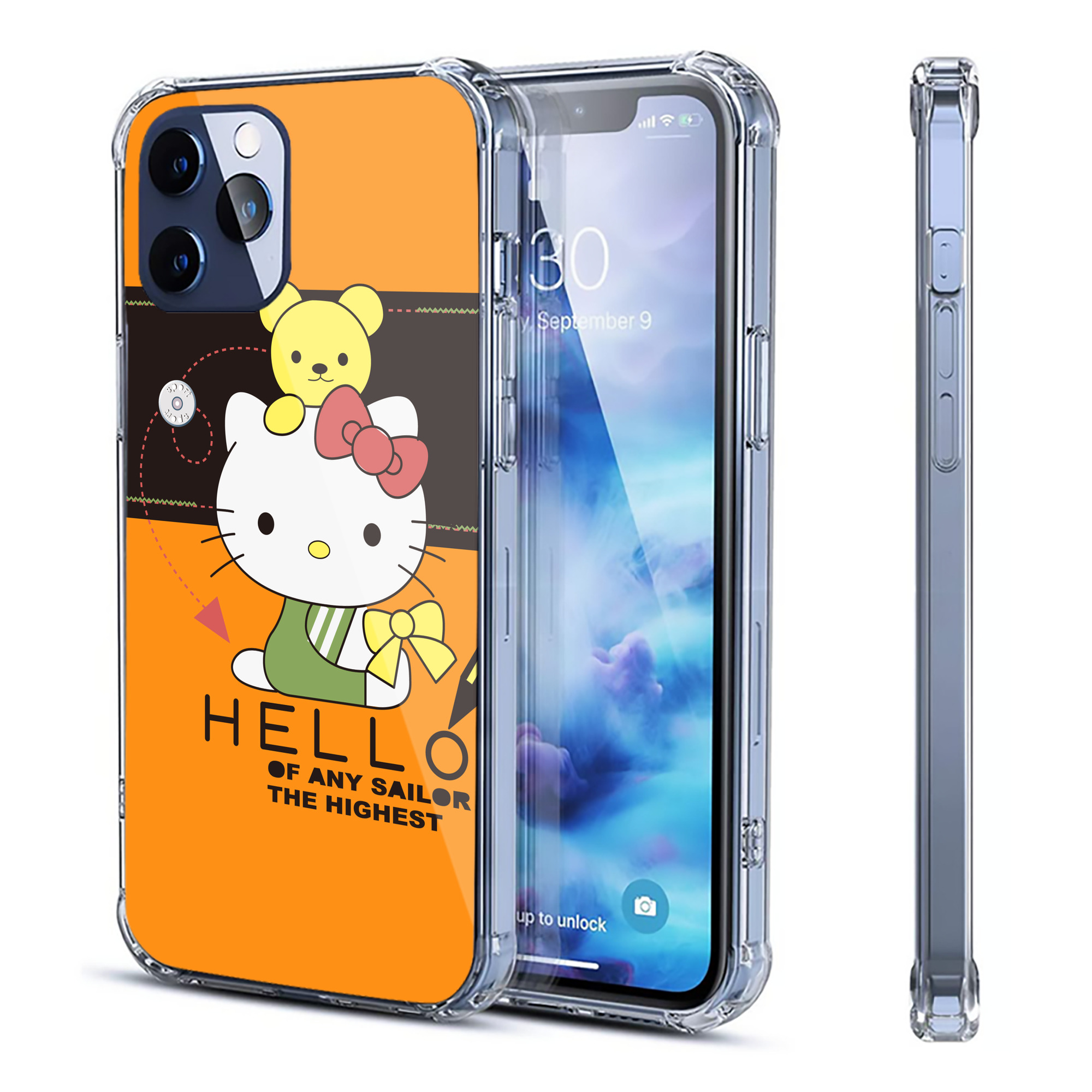 （画像用） Hello Kitty ハローキティ 【iPhone 12シリーズ対応】透明スマホケース（クリアソフトケース）
